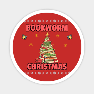 Bookworm Christmas Tree books Magnet